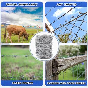 Alambre de púas Leifide de 500 pies, calibre 16, acero galvanizado para cercas y manualidades - Product Image 6