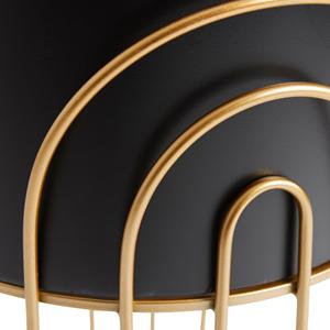 Vente chaude Élégant Métal Noir Extérieur et Intérieur Pot de Plante Ensemble avec Support Doré Taille Personnalisée Maison Jardin Décor Grande Plantation - Product Image 3