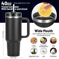 Gobelet Isotherme Double Paroi Linhui Fashion 40 oz, Tasse de Voyage Durable avec Poignée et Couvercle 2-en-1 avec Paille et Bec pour Eau Chaude Bouillante