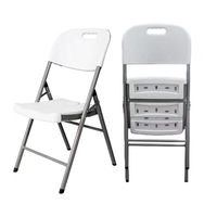 Offre Spéciale : Ensemble Table et Chaises Pliantes Rectangulaires Modernes en Plastique, Empilables et Inclinables, Idéal pour la Maison, l'Extérieur et le Bureau