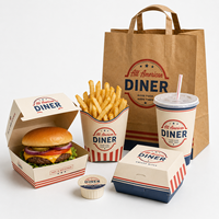 Emballage alimentaire en papier jetable personnalisé pour frites, boîtes à poulet frit, boîtes à hamburgers, boîtes à emporter, contenants pour restauration rapide