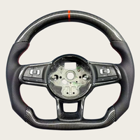 Volant en cuir et fibre de carbone pour Volkswagen VW Golf 7 6 8 5 R MK 6 7 7.5 8 Passat GTl CC Scirocco Jetta Polo 6r B7 B8