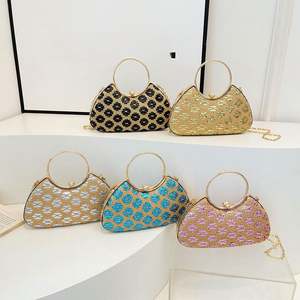 Kadınlar için Debriyaj Çanta Gece Çantası Düğün ve Parti için Yapay Elmas Zincirli Balo Elması Çanta - Product Image 1