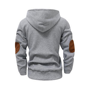 Sudadera con Capucha para Hombre, Color Sólido, Diseño Jacquard con Botones, Corte Holgado, Transpirable, Informal, para Ocio, Talla M - Product Image 3