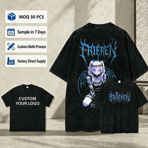 เสื้อยืดพิมพ์ลาย DTG แบบใส สองด้าน ผ้าฝ้าย <span class=keywords><strong>100</strong></span>% ซักกรด รุ่น <span class=keywords><strong>Frieren</strong></span> Himmel อนิเมะซีรีส์ สำหรับผู้ชาย - Product Image 1