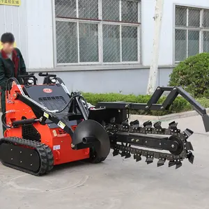 Construção Wheeled Crawler 0.12m3 Balde Pequeno Carregador Skid Steer Loader Com 500kg Capacidade de Carga