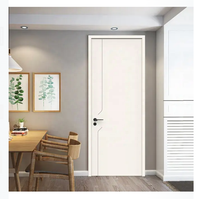 Porte intérieure américaine standard à 6 panneaux en MDF blanc apprêté, à âme creuse, pour projets résidentiels, appartements, hôtels et logements.