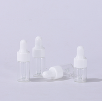 Vente en gros de flacons compte-gouttes en plastique transparents miniatures pour voyages, échantillons, huiles essentielles, flacons en verre