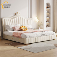 Modernes Kinder-Lederbett mit Sternenhimmel-Design, Neues Schlafzimmer-Möbelset für Jungen, Doppelbett für Kinder