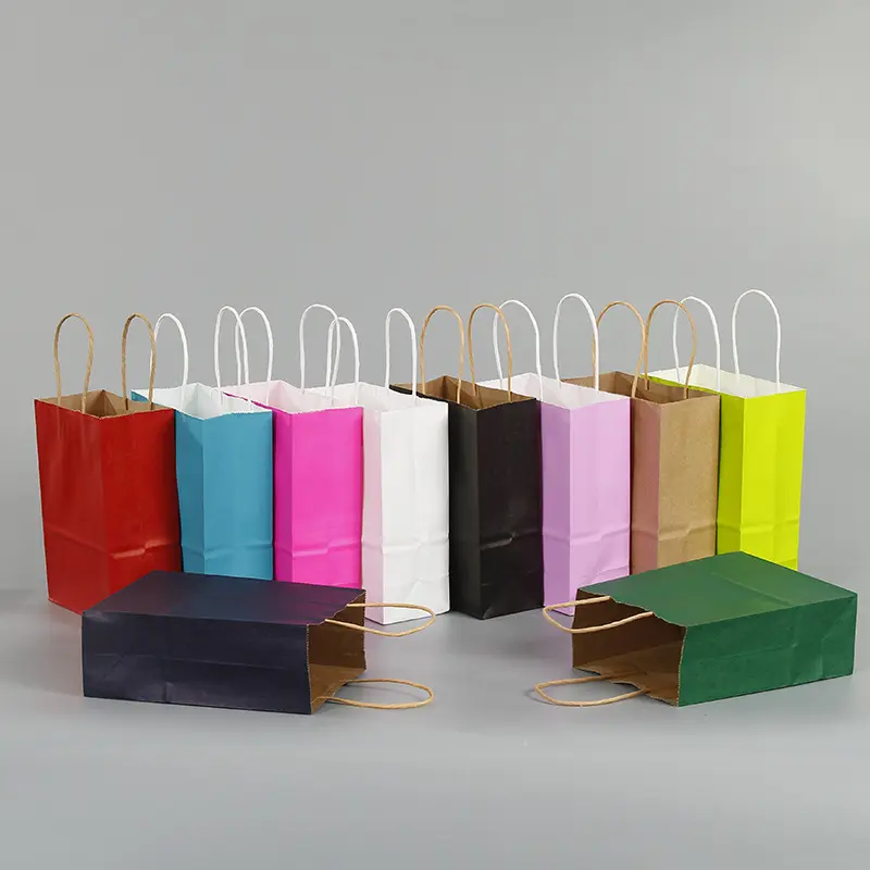 Recycle Eco Friendly Kraft Paper Bag For Gift Or Cloth Packing