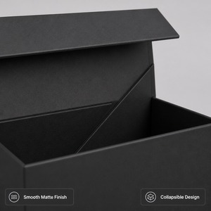 Scatola Regalo Magnetica Quadrata in Alluminio Nero Opaco Personalizzata, Pieghevole, Fornitura Diretta dalla Fabbrica per Vendita <span class=keywords><strong>al</strong></span> Dettaglio e Regali - Product Image 2