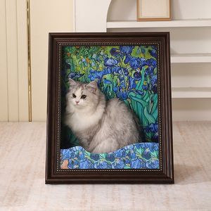 Модернизированная фотография 4D Vision для домашних животных, всемирно известные картины, декоративная игровая площадка, роскошная картина маслом, кровать для кошек - Product Image 6