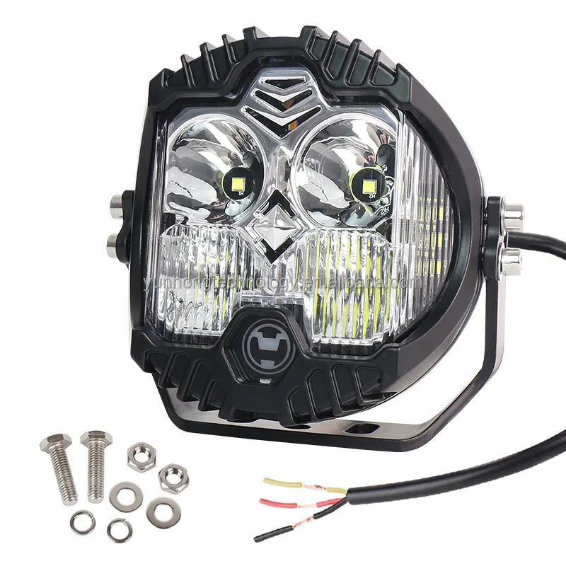 YH New Arrival V Design For Jeep Wrangler LED Work Light 90W Dual Color Round Trucks Off road LED Car light