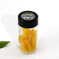 Botol Penyimpanan Kaca Transparan Anti Bocor untuk Anak, Label Kustom Grosir, Tutup Plastik Pembesar Food Grade, Kapasitas 1/1.5/2/2.5 oz, Dapat Disesuaikan