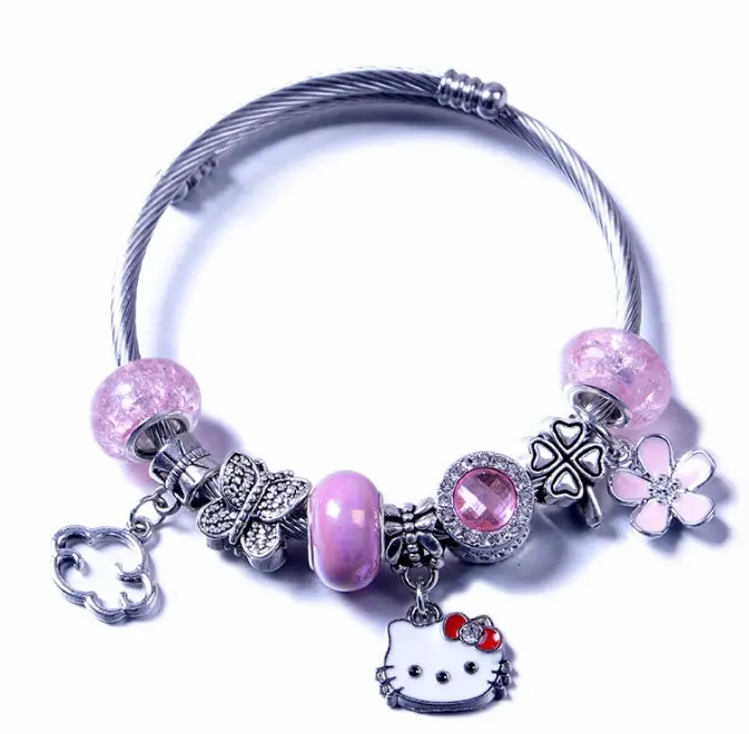 Gelang Couple Stainless Steel Murah Gelang Slap Hello Kitty