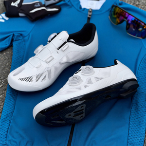 Chaussures de vélo de <span class=keywords><strong>route</strong></span> respirantes et légères, professionnelles, en fibre de carbone, pour l'été, avec système de blocage à double bouton, à calcanche large - Product Image 6