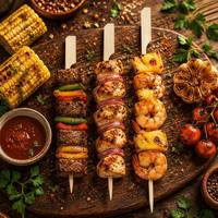 Brochettes de barbecue jetables en bambou personnalisées, différentes tailles, brochettes en bambou pour les fêtes