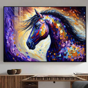 Goudbruine paarden wandkunst voor woonkamer, kantoor, slaapkamer, print paarden schilderijen, moderne paarden afbeeldingen, kunstwerk klaar om op te hangen - Product Image 4