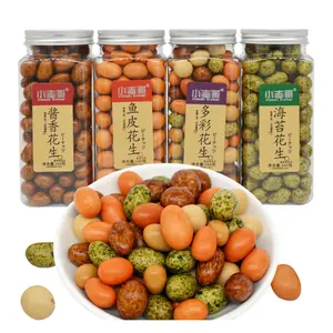 240g giòn rang phủ đậu phộng gốc nước tương Nori hương vị tráng cứng Kết cấu đậu phộng Snack Nut Snack