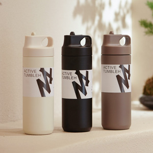 Bouteille d'eau de 550 ml avec couvercle à paille en acier inoxydable Thermos à isolation sous vide pour le sport en plein air Tasses à café - Product Image 1