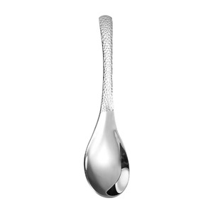 Cuchara Redonda de Acero Inoxidable con Fondo Martillado, Cuchara China Profunda, Uso Doméstico y en Restaurantes, Duradera, Color Sólido - Product Image 4