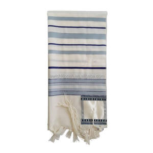 Tallit Gadol Scialle da Preghiera Tradizionale con Nappine Stile Tekhelet Tallit Scialle da Preghiera con <span class=keywords><strong>Tzitzit</strong></span> - Product Image 6