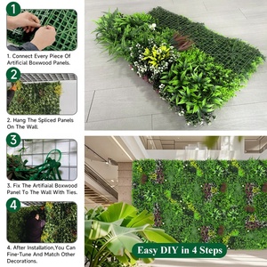 Premium Faux Green <strong>Wall</strong> Panel UV Protected Plastic <strong>Leaves</strong> Artificial Grass <strong>Wall</strong> for Home Office Indoor Outdoor <strong>Decoration</strong> - Product Image 5