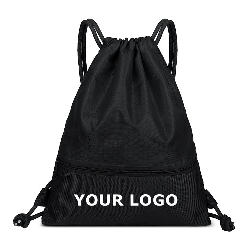 Personal Customize Women Drawstring Bag Child Backpack With Print Logo Custom Book Bag Diy School Bags Shoe Pocket 