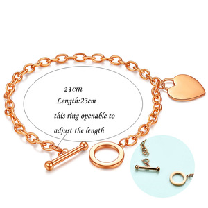 Bracelet en chaîne en forme de cœur, bijoux pour femmes, cadeau, bracelet à breloques en acier inoxydable - Product Image 2