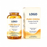 Capsules de gelée molle d'oméga-3 en marque blanche avec une teneur élevée en EPA et DHA, huile de poisson oméga-3 et vitamine E, complément alimentaire