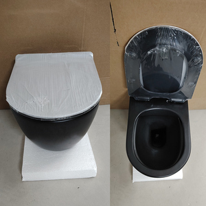 OVS Wholesale Modern Matte <b>Black</b> Rimless CUPC Floating Wall Hung Toilet WC Ceramic Sanitary Ware for <b>Bathroom</b> WC-18001-R-MB Blac - Product Image 2