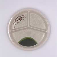 Assiettes à dîner en mélamine écologiques chinoises à 3 compartiments, vaisselle en plastique saine pour restaurant