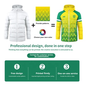 Veste d'hiver personnalisée en duvet pour <span class=keywords><strong>homme</strong></span>, veste matelassée de sport, sublimation, veste matelassée pour garder au chaud, manteaux en duvet - Product Image 2