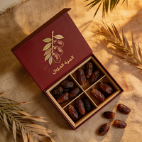 Boîte en carton pour emballage de chocolat avec gaufrage en feuille d'or et insert en papier, boîte d'emballage pour dattes Medjool