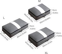 Sacs de rangement pliables modernes grande capacité en tissu gris, organisateur de placard et de lit, anti-poussière, avec poignée, pour vêtements, literie et articles divers