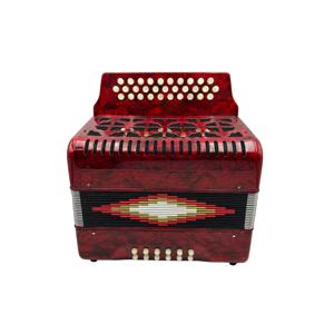 Acordeón Diatónico Profesional SEASOUND OEM con 31 Botones y 12 Bajos, Instrumento Acordeón de Botones Rojos Económico JB3112A Hecho de Madera - Product Image 3