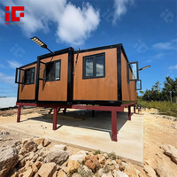 Maison conteneur extensible de 40 pieds, préfabriquée, résidentielle, pliable 3-en-1 pour logement extérieur