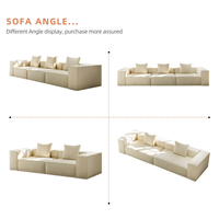 Canapé d'angle 3 places en velours d'agneau, style nordique minimaliste moderne, en tissu, pour salon et hôtel