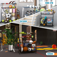 Organisateur de garage organisateur d'équipement sportif stockage de garage accessoires d'équipement de fitness à domicile