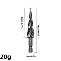 Foret étagé à double cannelure HSS 6542 M2, 19 tailles, tige hexagonale 7/8 1-3/8 pouces, foret conique Unibit pour métal, foret étagé simple