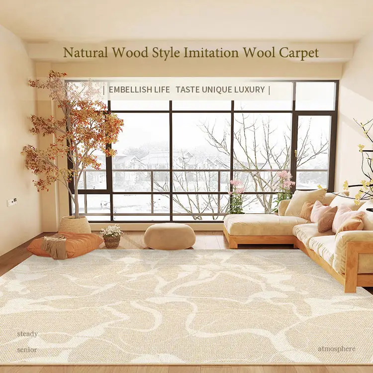 Tapis en fausse laine pour chambre salon grand tapis doux antidérapant tapis d'intérieur Design de luxe buanderie salle à manger tapis de sol