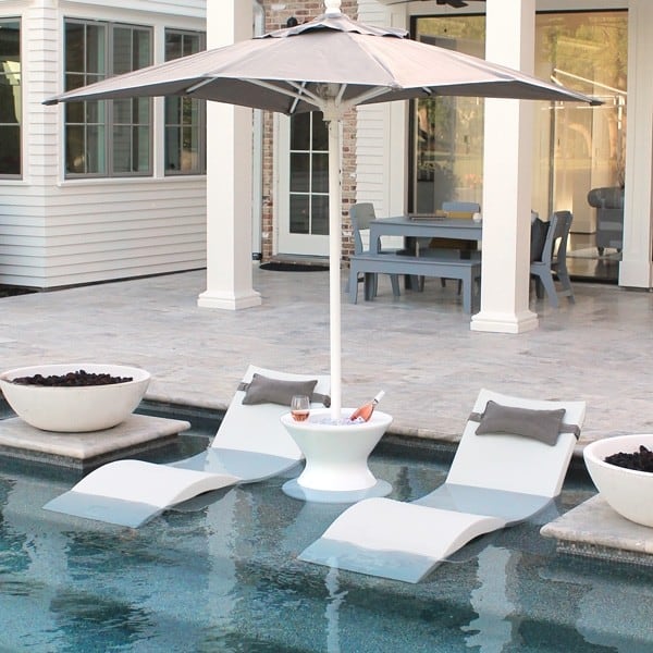 10ft square patio umbrella Cantilever 10FT Square Aluminum Umbrella with Granite Base  Terrazza