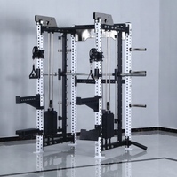 Équipement de musculation multifonctionnel pour salle de sport : Machine Smith, Crossover à câbles, Rack de squat, en tube d'acier, usage commercial