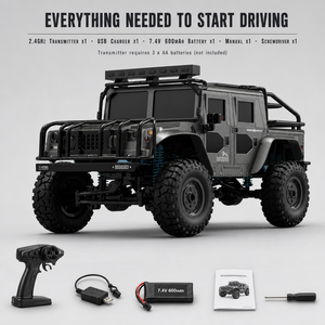 MILI 1:12 Camion RC tout-terrain 4x4 entièrement proportionnel 2.4G avec châssis tout métal, étanche IPX4 et éclairage LED, véhicule d'escalade - Product Image 4