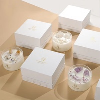 Bougie parfumée artisanale en cristal naturel avec mèche en bois, best-seller, bougie d'aromathérapie pour la décoration de la maison et cadeau d'anniversaire