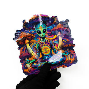 Custom Printed Waterproof Special Shaped Hologram Painting 1g 3.5g 7g Childproof <b>Zip</b> Lock Mylar Bags Smell Proof <b>Pouch</b> for - Product Image 2