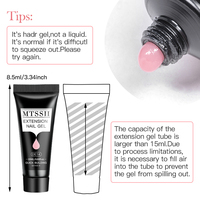 MTSSII 20ml Gel UV Polygel pour Ongles, Gel de Construction Rapide Effet Cristal, Gel Poly Extension Rose Transparent
