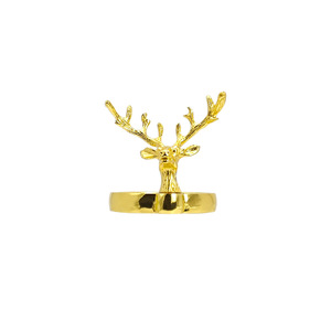 Golden Deer Head Napkin Rings Food Grade Zinc Alloy Christmas Decorations - Product Image 2