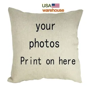 Wholesale Cheap Custom Sublimation Blanks Pillow Case Digital Printed Linen Cushion Cover Throw Pillow Cover//