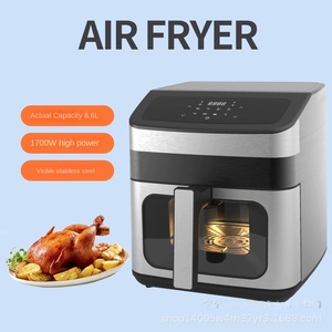 Friteuse à air électrique en acier inoxydable 1500W, capacité 2L, fenêtre de visualisation, sans fumée, sans huile, nettoyage facile, source d'alimentation mécanique robuste - Product Image 3